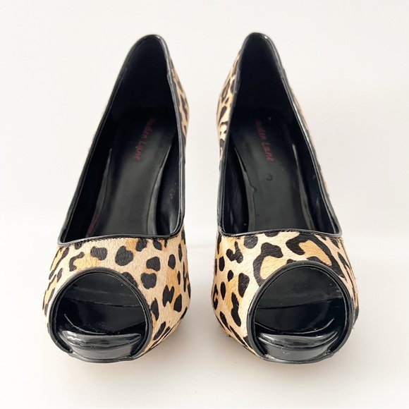Like New - Maiden Lane Calf Hair Leopard Print, Peep-Toe - Picture 4 of 8